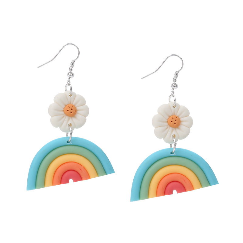 Rainbow Cute Soft Clay Earrings display picture 4
