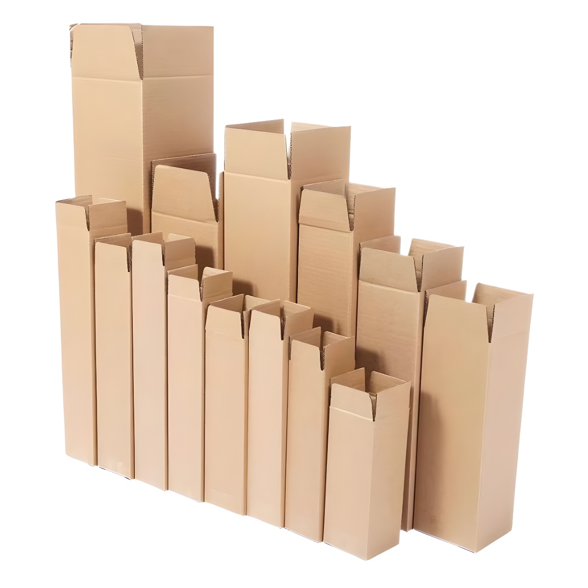 瓦楞盒长条纸箱扁平打包纸管圆管鱼竿窗帘三层硬超长侧封加厚抗压