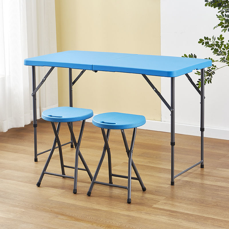 Mesa plegable para hacer un picnic al aire libre de altura, plástico simple para el hogar, mesa de estudio portátil simple, mesa de almacenamiento moderna y silla