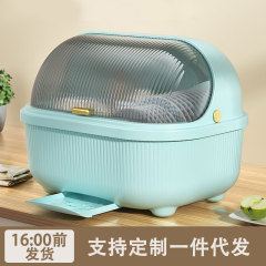 Tableware storage box for household extra large dust-proof dish drainer with cover kitchen plastic drainer