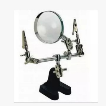 维修操作支架放大镜 万向60mm金属放大镜 焊接架夹持架放大镜