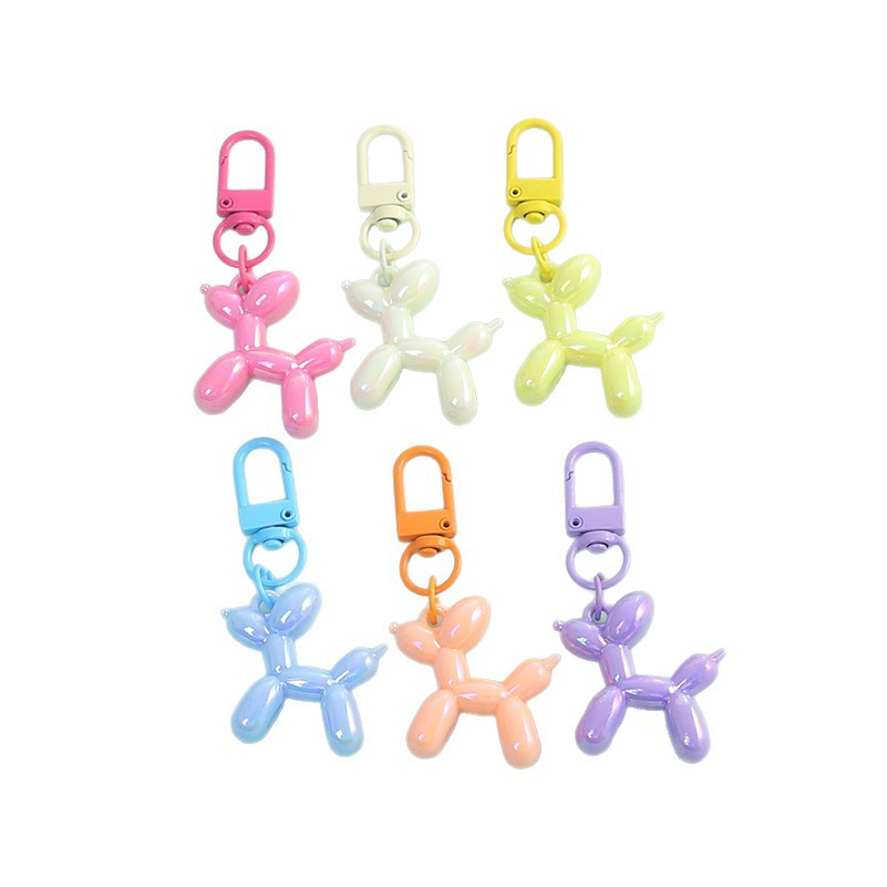 Colorful Small Trendy Laser Balloon Dog Keychain Pendant Cute Bag Decoration Couple Best Friend Gift