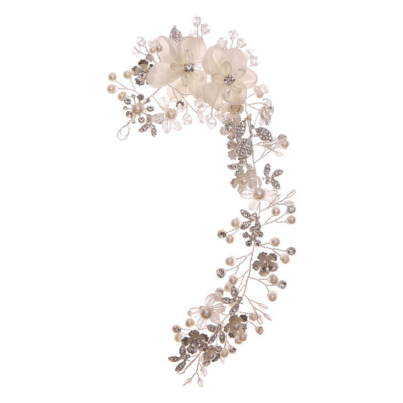 Tuoming peine nupcial europeo y americano del pelo tocado Venta caliente perla flor lado peine accesorios para el cabello boda estudio foto Accesorios