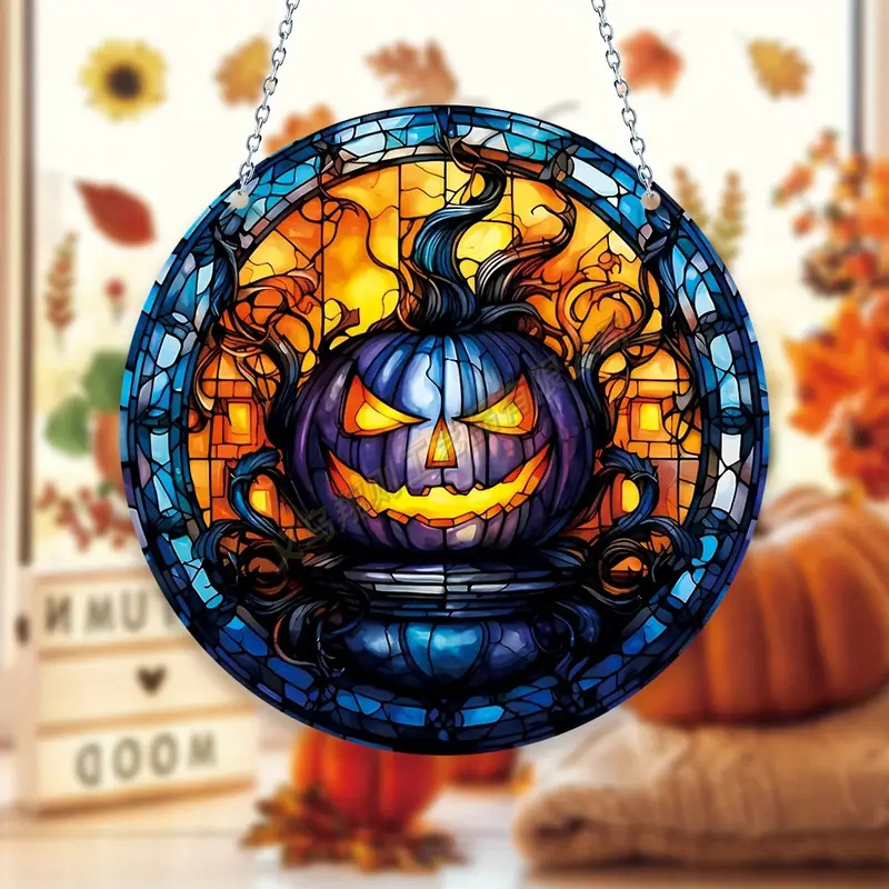 Transfronterizo serie de Halloween acrílico captador de sol artesanía decoración creativa colgante acrílico disco