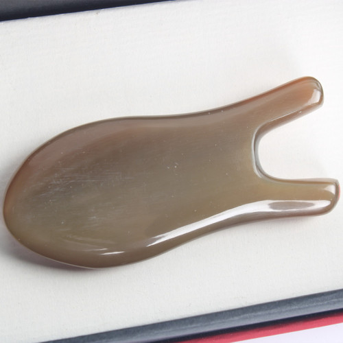 Ox horn eye scraper, natural small yellow horn, flat nose bridge massager, nose bridge and eye socket dual-purpose nose scraper