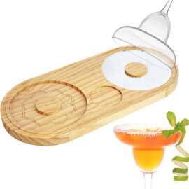 木制鸡尾酒沾盐器沾糖调味盒香料容器盐边盒调味品收纳盒