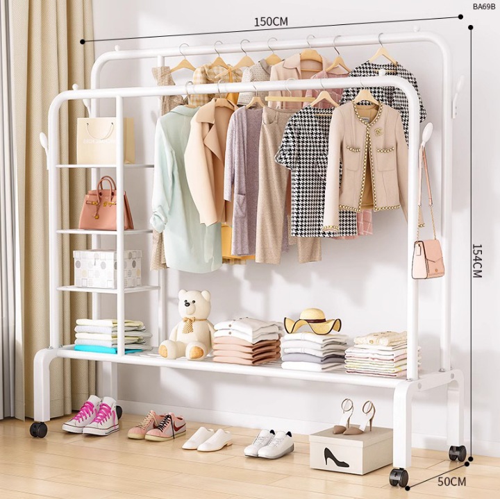 사이드 스토리지 그물 싱글 레이어 더블 로드 150 화이트 후크 휠