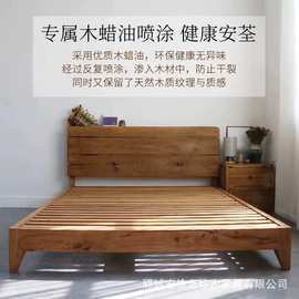 老榆木实木床酒店做旧实木单人床家居卧室床婚床民宿中式大床