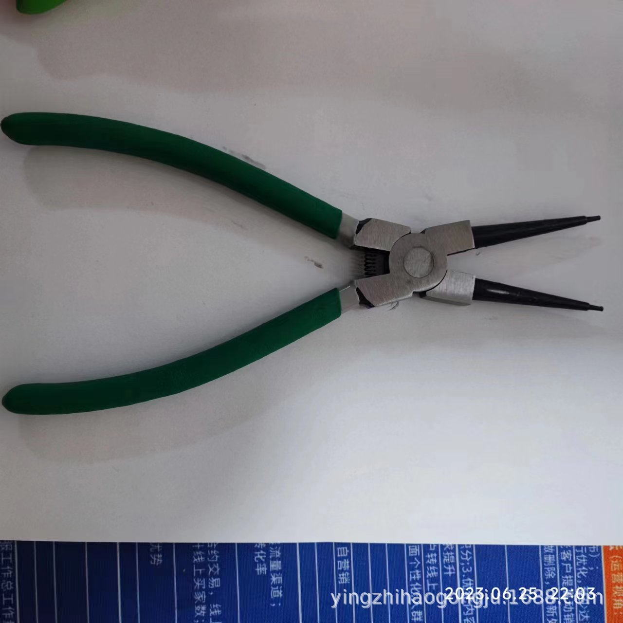 Alicates para circlips de 7 pulgadas 55 # Alicates Mecánicos de Acero al Carbono y Cromo Vanadio, Abrazadera Interna, Abrazadera Externa, Cabeza Recta, Herramienta para Anillos Elásticos