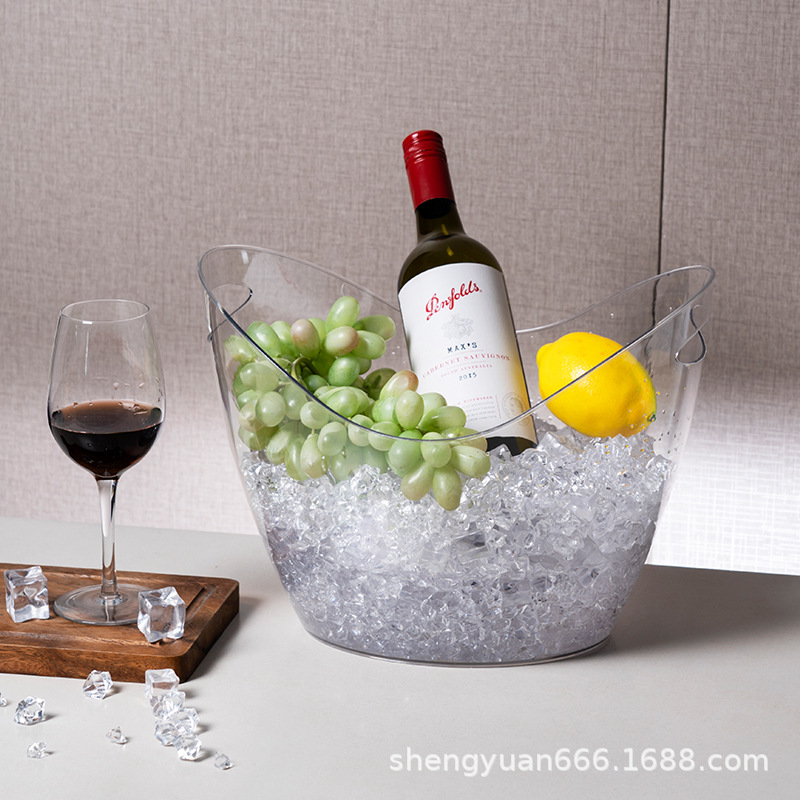 Cubo de hielo transparente de acrílico, cubo para champán, caja de plástico para cerveza de bar KTV, cubo para cubitos de hielo, cubo para vino, cubo para hielo.
