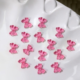 Trendy Ice Translucent Jelly Color Bow Nail Art Decorations Accessories Three-Dimensional Versatile Wholesale
