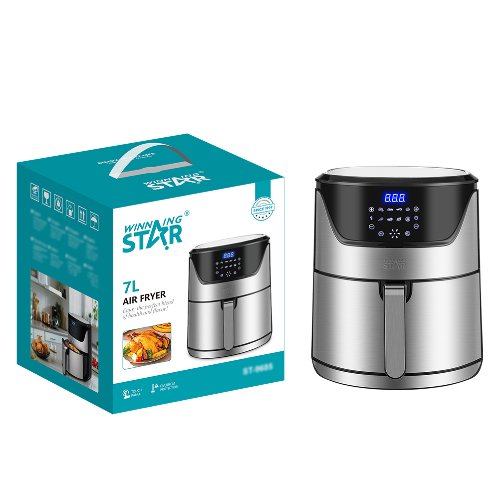 Winningstar estándar británico estándar europeo 7l frito pollo papas fritas huevo tarta barbacoa hogar multi-función pantalla táctil freidora de aire