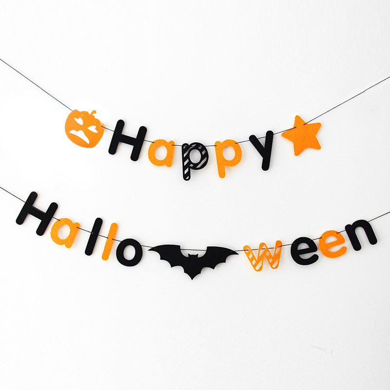 Decoraciones de letras de Halloween, pancartas, guirnaldas, decoración para bares y KTV, artículos para fiestas, pancartas de Halloween, calabazas.