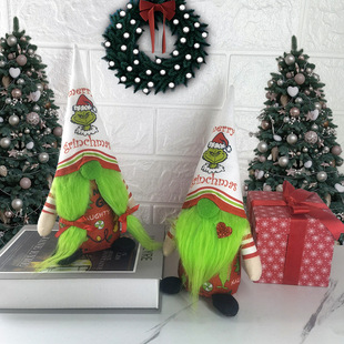 Cross Border Christmas Grinch Doll Faceless Doll Grinch Rudolph Holiday Ornaments Wholesale