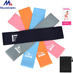 Latex Yoga Resistance Bands Set of 7 with Force Level Grid Squat Glute Kick Resistance Circle for Men and Women Strength Training Bands