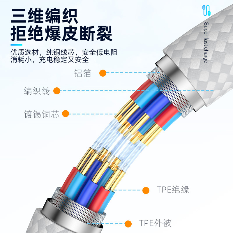 Apple 15 cable de datos typec to typec 60W para iPhone15ProMax cable de carga del teléfono móvil