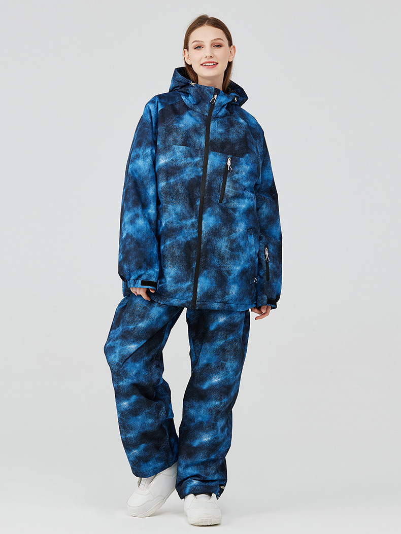 Traje de esquí para hombre y mujer, impermeable y térmico, invierno