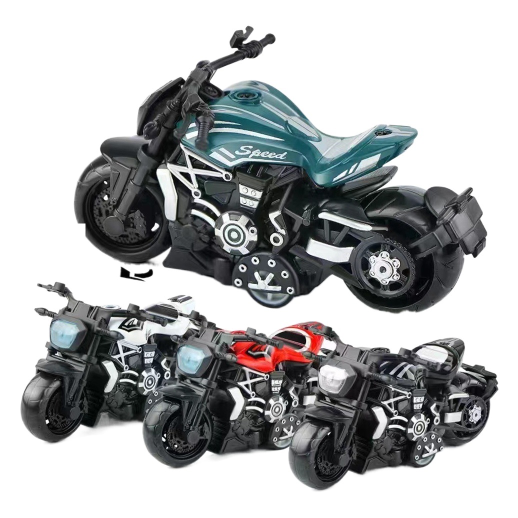 Aleación de retroceso modelo de motocicleta decoración simulación de plástico carreras de juguete transfronterizo llavero colgante agarre decoración de la máquina