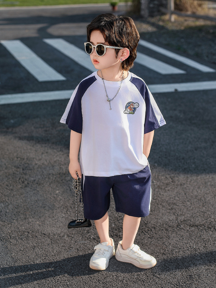 Conjunto de Verano para Niños 7850, Traje de Dos Piezas de Manga Corta, Ropa Casual Elegante para Bebé Niño, Nuevo 2026