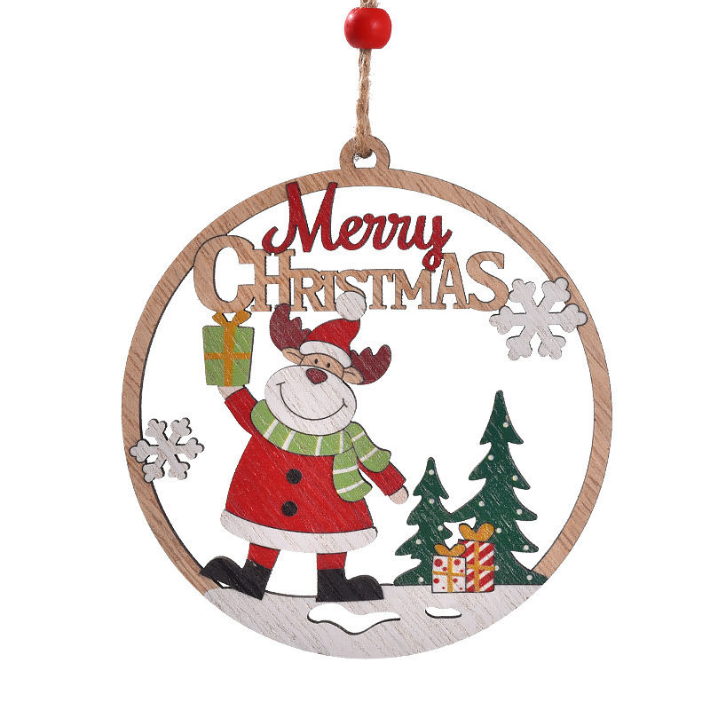 クリスマスのペンダントクリスマスの装飾の木製のペンダントクリスマスの透かし彫りの老人の看板はクリスマスの装飾品を飾ります。|undefined