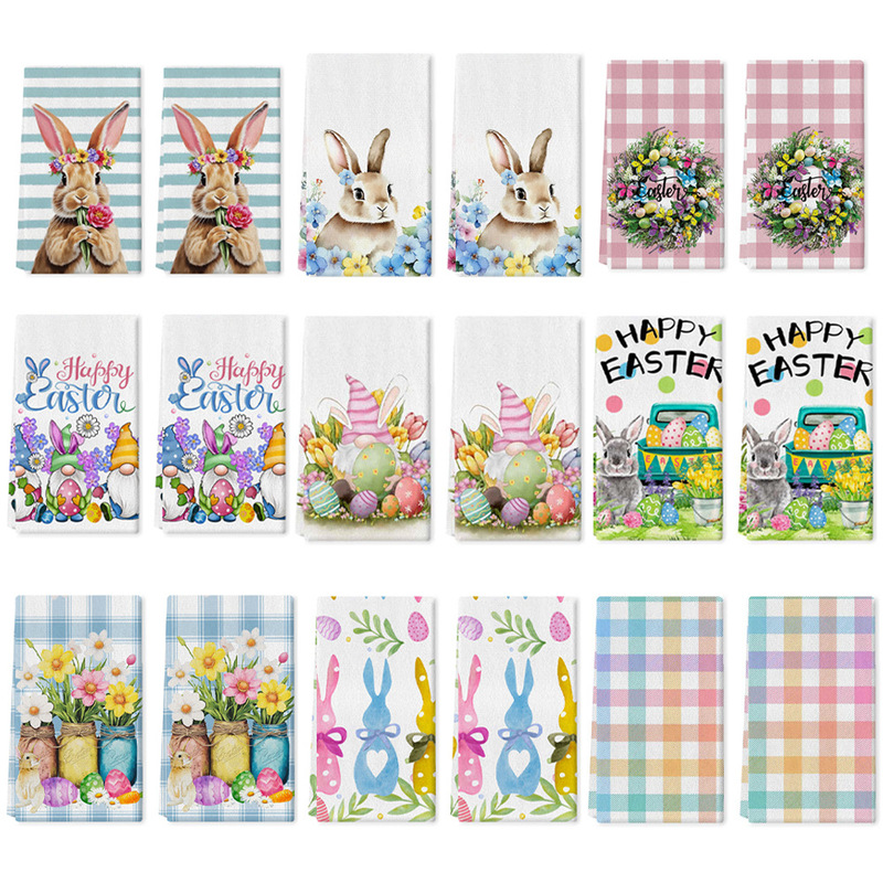 Super Soft Polyester Easter Kitchen Towel Easter Egg Bunny Hand Towel Spring Decorative Dishwashing Towel Super Soft Polyester Easter Kitchen Towel Easter Egg Bunny Hand Towel Spring Decorative Dishwashing Towel