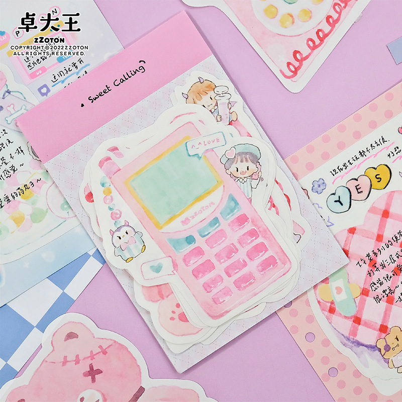[Zhuo Dawang Sticky Note Full-Pack Collection] A-Zhuo Alien-Shape Sticky Notes, Non-Sticky for Writing Messages & Featuring Cute Cartoon Designs