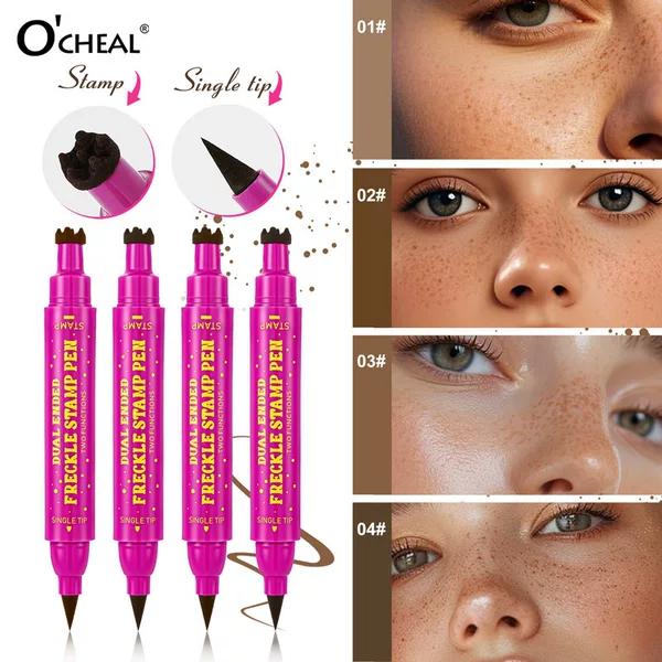Cross-Border English Packaging Ocheal Freckle Pen Waterproof and Sweat-Proof Natural Realistic Dual-Ended Multifunctional Eyeliner Pen