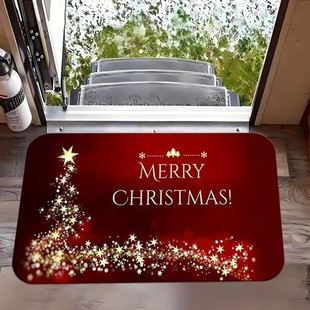 Temu Cross-Border Christmas Tree Entrance Door Decoration Floor Mat Kitchen Bathroom Non-Slip Foot Mat Balcony Stain-Resistant Mat
