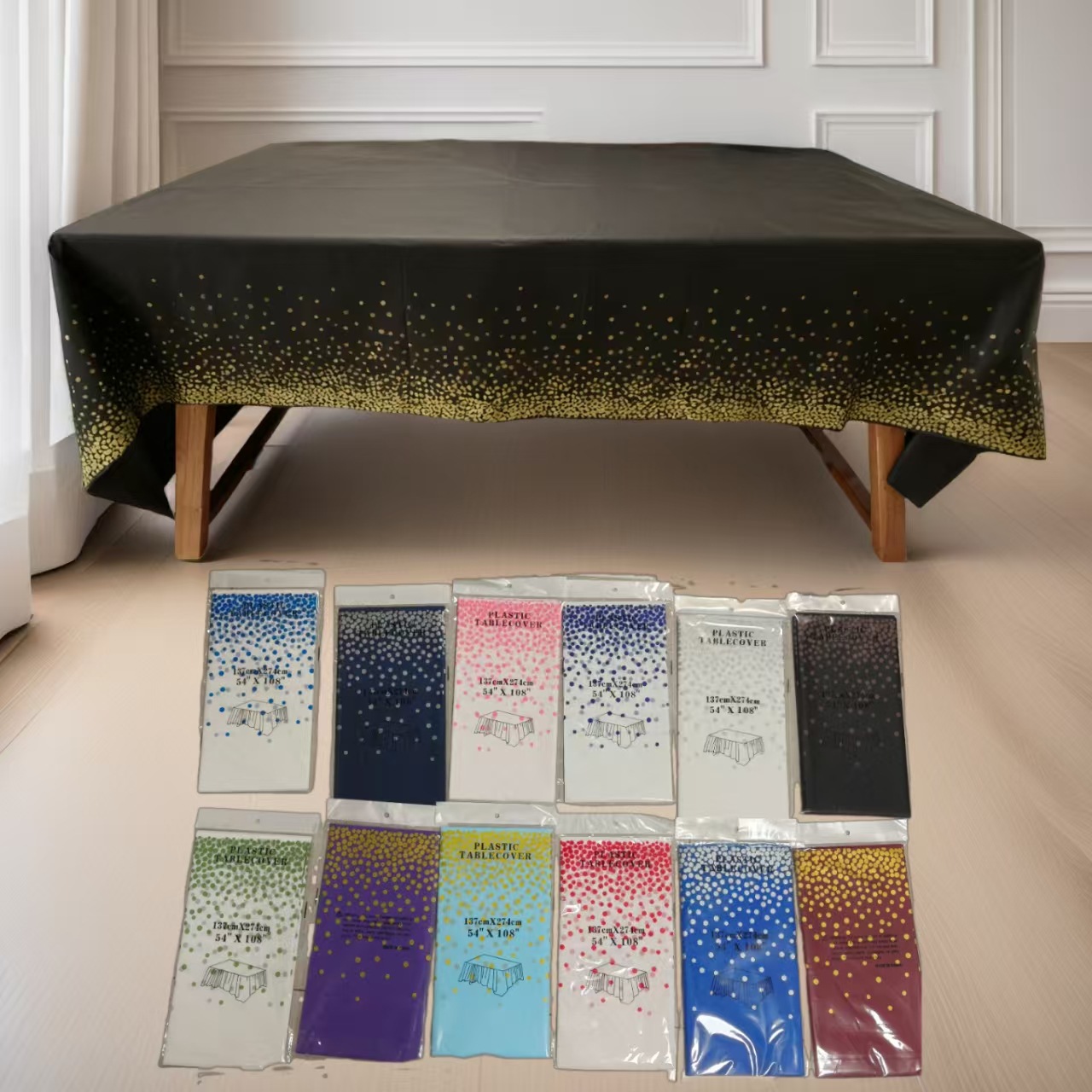 跨境桌布儿童生日派对装饰一次性长方形餐布珠光免洗材质