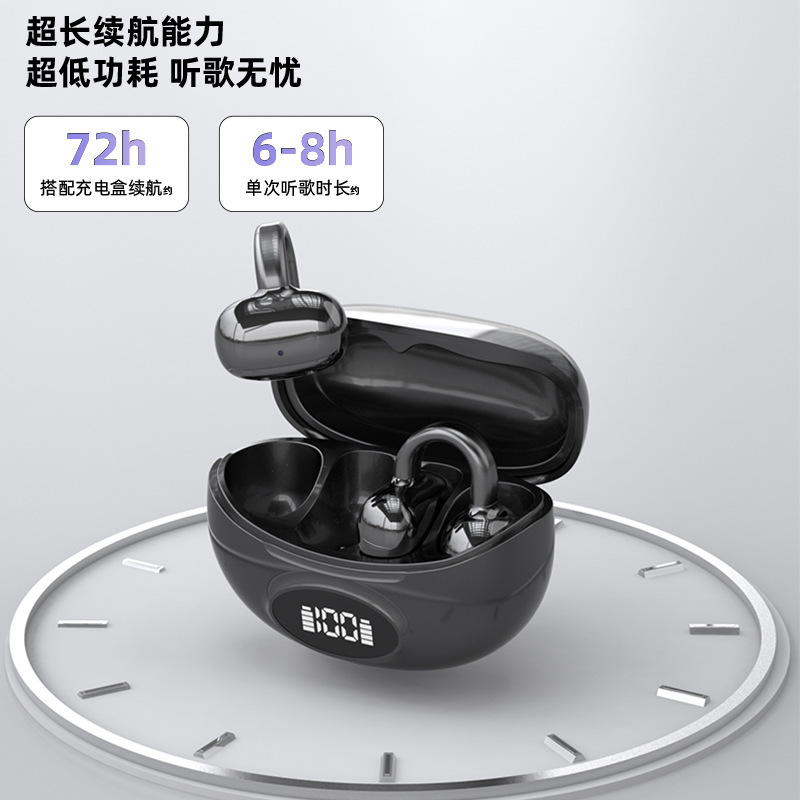 高品質 Bluetooth ヘッドセット 2025 新しいワイヤレス クリップオン イヤー スタイル超長バッテリー寿命スポーツ ノイズ キャンセリング イヤー クリップ スタイル プライベート モデル|undefined