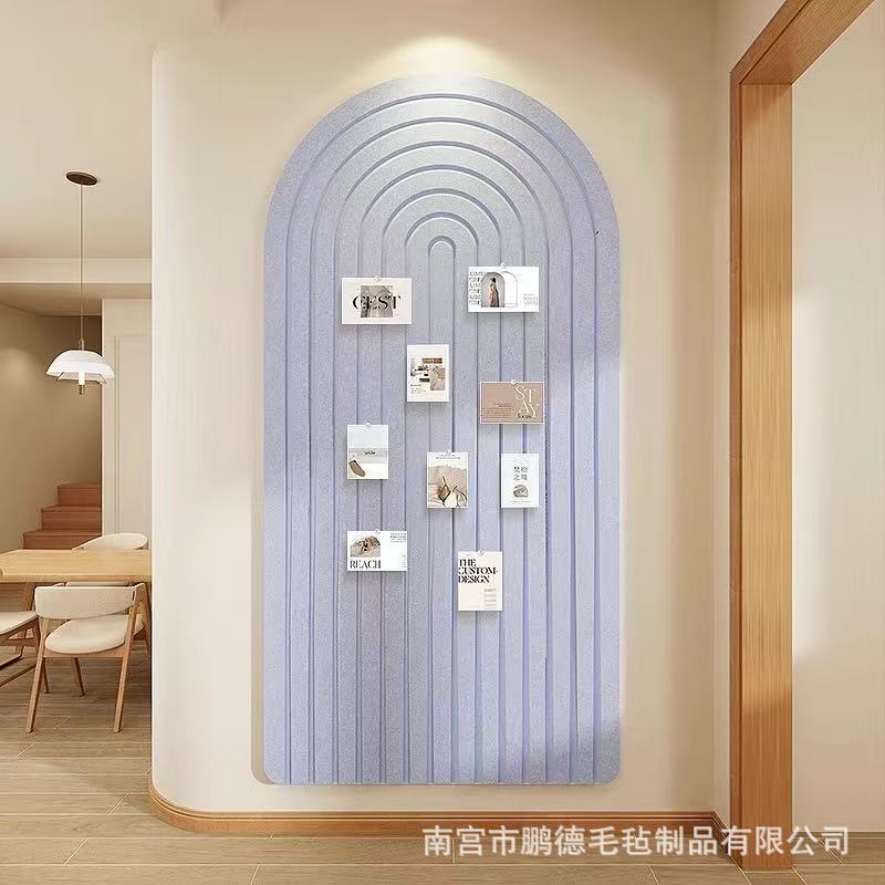 跨境代发拱形条纹毛毡墙贴墙面创意装饰留言板毛毡板照片墙|undefined