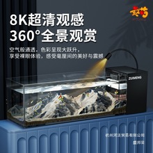 厂家直销鱼缸新款家用客厅侧滤观赏鱼缸溪流造景生态过滤制氧一体