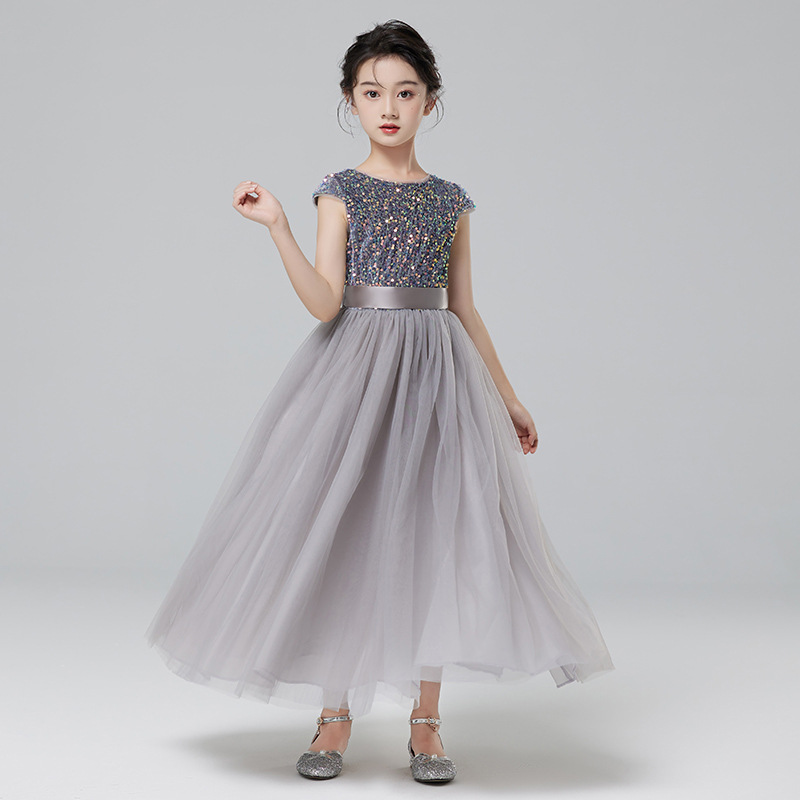 Vestido de princesa para el décimo cumpleaños de las niñas Concurso de piano para niñas