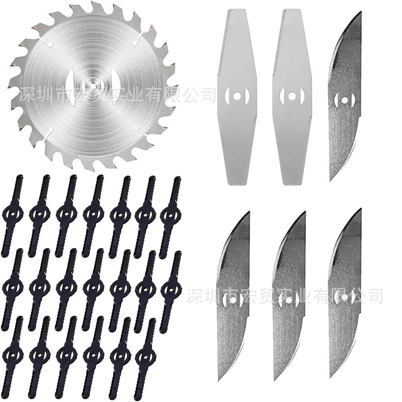跨境锂电割草机刀片150MM一字金属锯片电动园林工具通用配件批发
