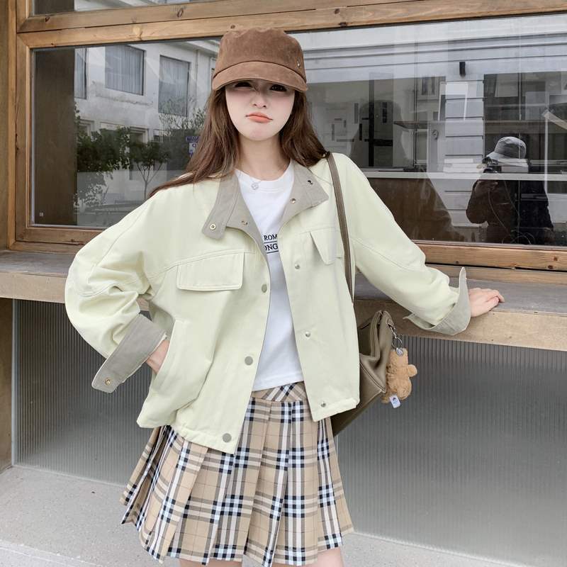 韩版小香风显瘦工装外套女2025春秋季新款设计感炸街减龄短款上衣