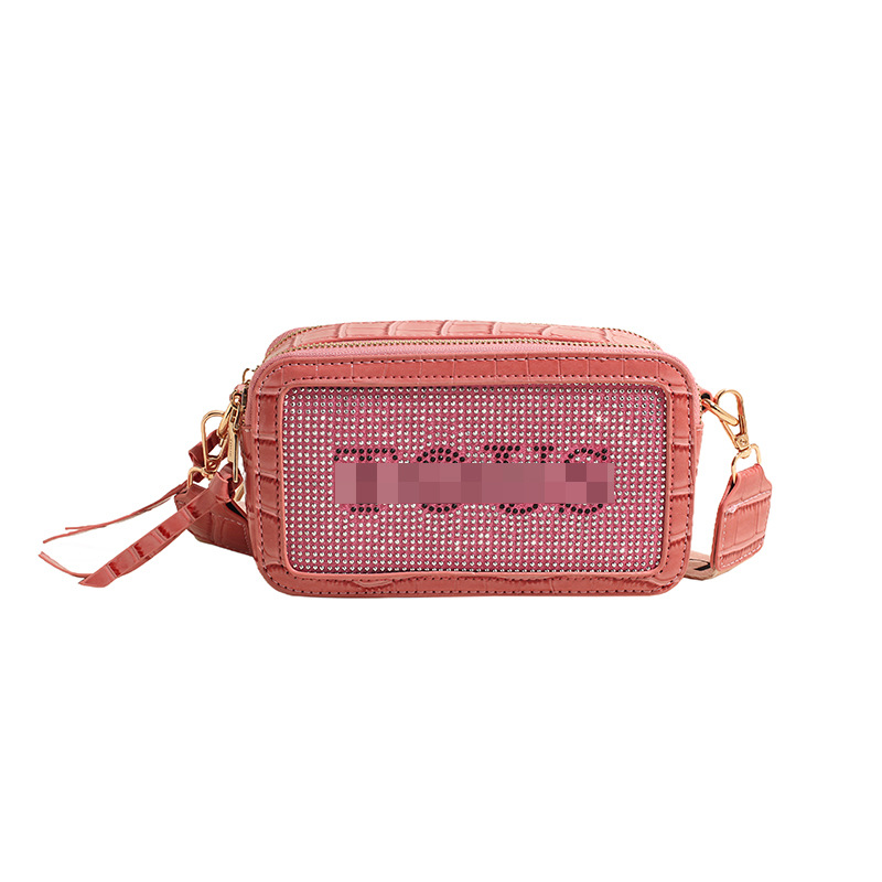 Bolso bandolera transfronterizo para mujer 2024 nuevo estilo de alta gama exquisito bolso cuadrado pequeño estampado de moda moda cinturón de color bolsa de cámara