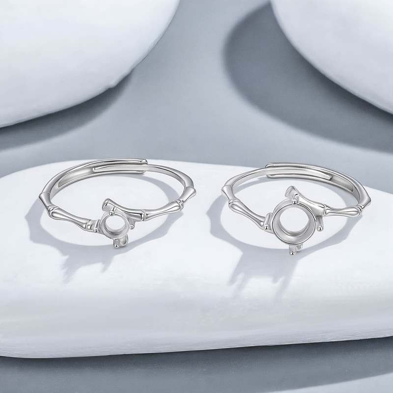 S925 Pure Silver Chinese Style Rising Prosperity Bamboo Knot 4.2/5.2/6.2mm Blank Setting DIY Diamond Ring S925 Pure Silver Chinese Style Rising Prosperity Bamboo Knot 4.2/5.2/6.2mm Blank Setting DIY Diamond Ring