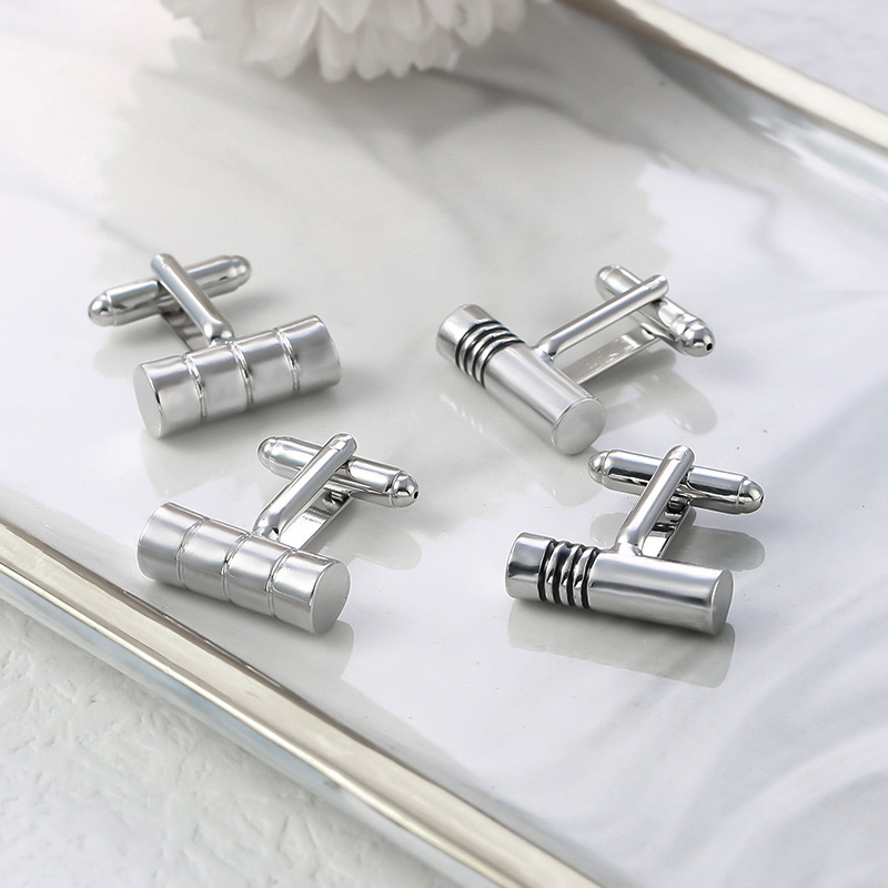 European and American cross-border creative new French electroplated cufflinks round men's suit shirt cufflinks