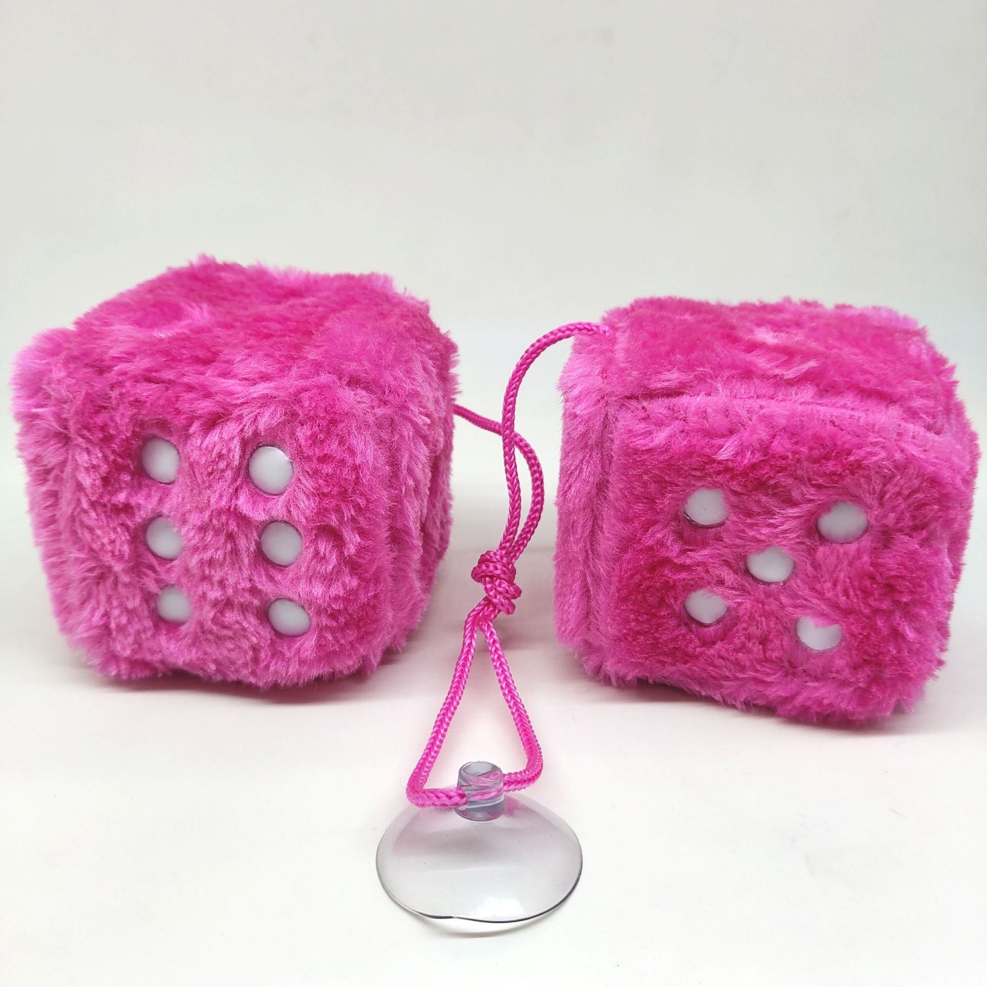 Aliexpress Amazon Wish Cross-Border Trade Plush Dice Car Pendant Dice Ornament Car Hanging Rearview Mirror Dropshipping