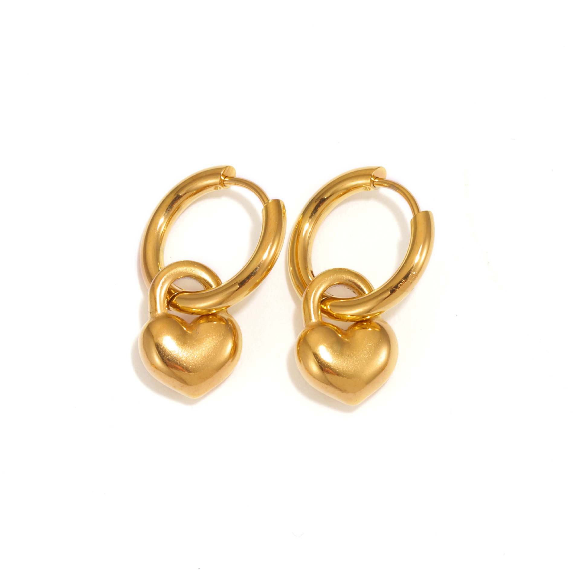11g Weight 304 Stainless Steel Ear Needle Material Drop Earrings Classification 1 Pair Quantity Holiday, Daily Occasion 304 Stainless Steel Material Star, Heart Shape Pattern Women's Gender Plating Design Basic, Modern Style, Classic Style Style 1 Pair Basic Modern Style Classic Style Star Heart Shape Plating 304 Stainless Steel Drop Earrings 7