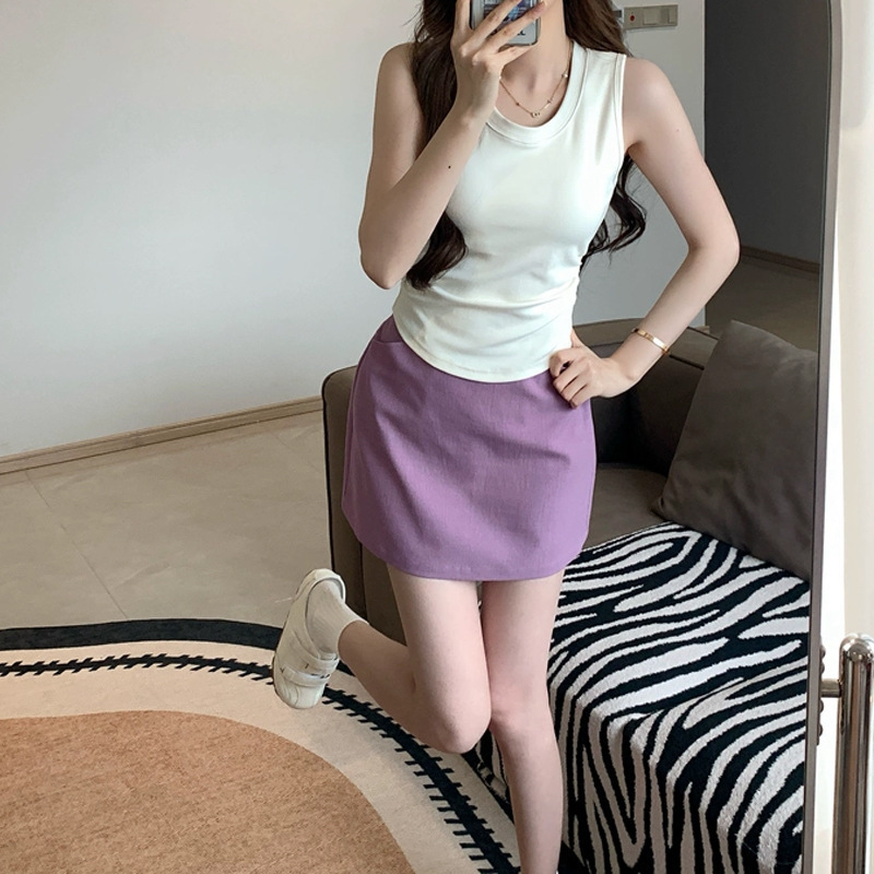 【Smoky Lilac】Linen A-Line Short Skirt That Makes You Look Slimmer and Taller, Short Skirt Pants for Petite Figures, Spicy Girl Pure Desire Style 2026 【Smoky Lilac】Linen A-Line Short Skirt That Makes You Look Slimmer and Taller, Short Skirt Pants for Petite Figures, Spicy Girl Pure Desire Style 2026