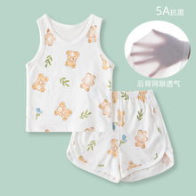 夏季儿童背心套装纯棉男女童无袖短裤两件套0-3岁宝宝婴儿衣服