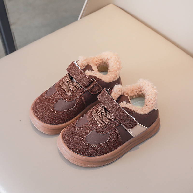 Children's Fleece Lined Sneakers Autumn Winter Baby Cotton Shoes Boys Running Warm Shoes For Boys And Girls_voghion.com
