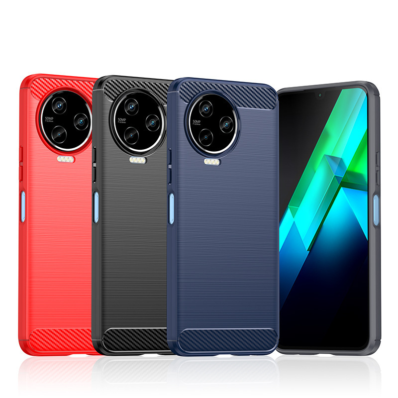 Suitable for Transsion Note12Pro Mobile Phone Case Infinix Note12Pro Brushed Carbon Fiber Anti-Fall Mobile Phone Case