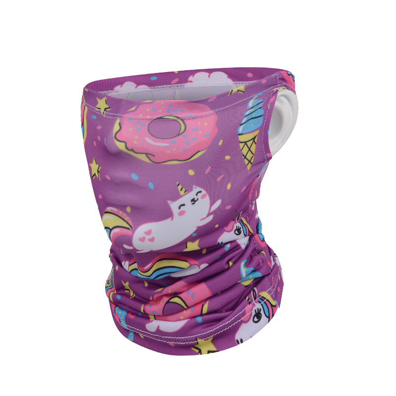 亚马逊夏季防晒面罩户外运动 冰丝头巾 围脖套男女儿童方巾