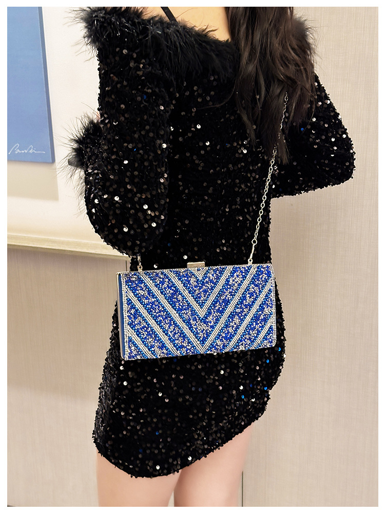 2025 Cross-border new dinner bag, European and American women's handbag, diamond-encrusted banquet clutch, evening dress bag, women's bag undefined