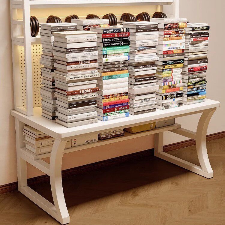 Mesa de computadora de madera maciza escritorio agujero tablero de escritorio estante de escritorio en una mesa de dormitorio mesa de estudio de estudiantes en casa