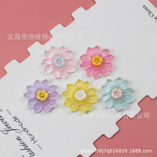 新款彩色双色立体点芯五瓣花 创意DIY发夹手机壳挂件饰品树脂配件