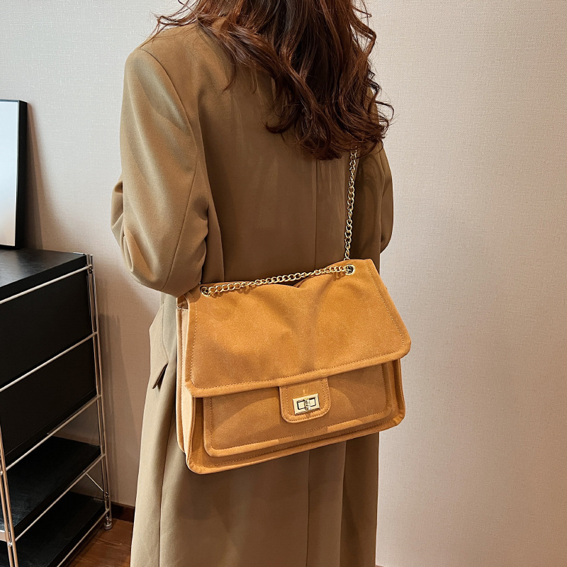 Large capacity for women's autumn and winter 2023 new fashionable frosted chain crossbody commuting tote bag_voghion.com