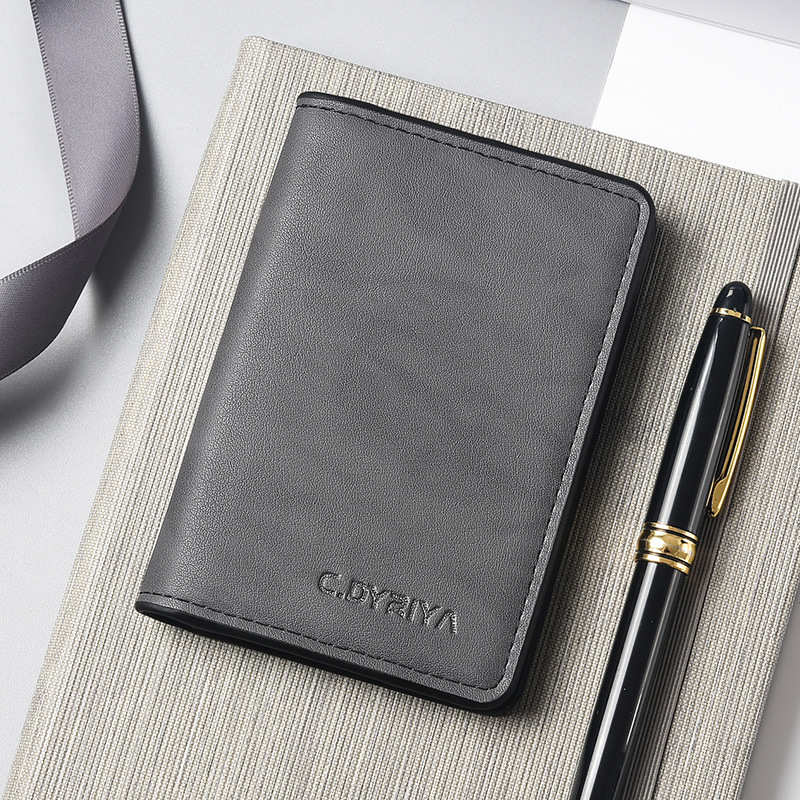 Titular de la tarjeta antirrobo RFID transfronteriza titular de la tarjeta pequeña simple ultrafina para hombres posición de tarjeta múltiple titular de la tarjeta de certificado antidesgaussing de comercio exterior